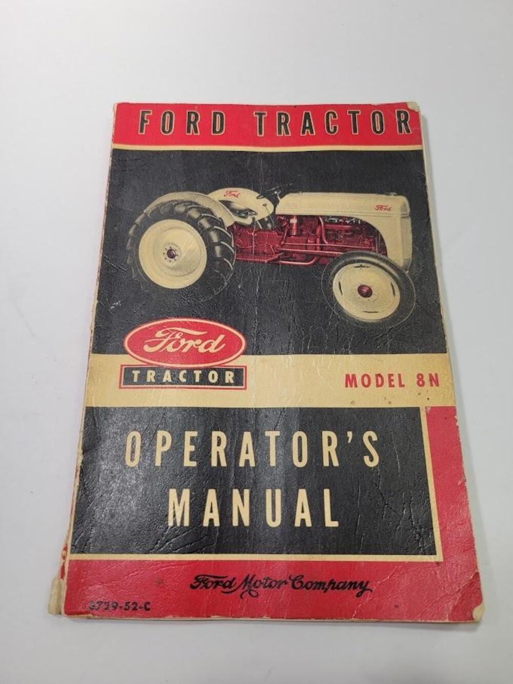 Vintage Ford Tractor Model 8N Operator's Manual Red/Black PB USA Illustrated